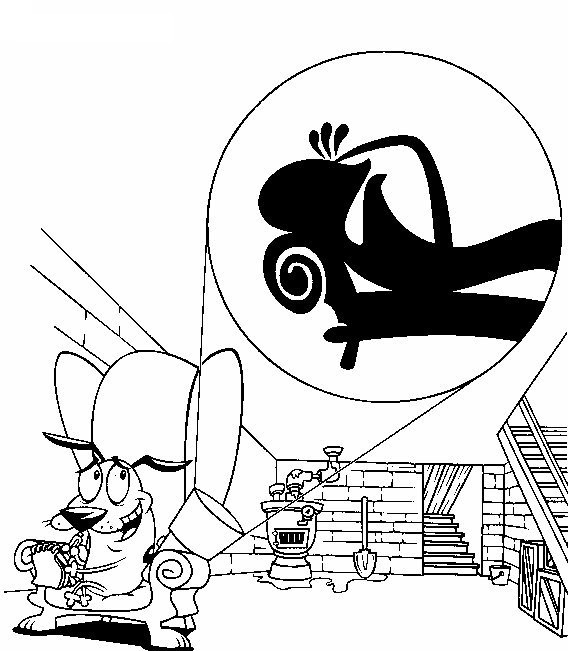 Online coloring book: Courage in the chair coloring page